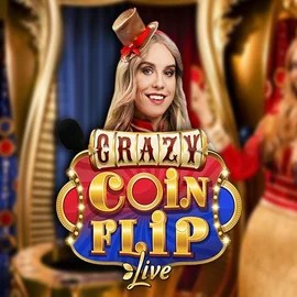 Crazy Coin Flip online game logo by Evolution on cazeusscasino.co.uk